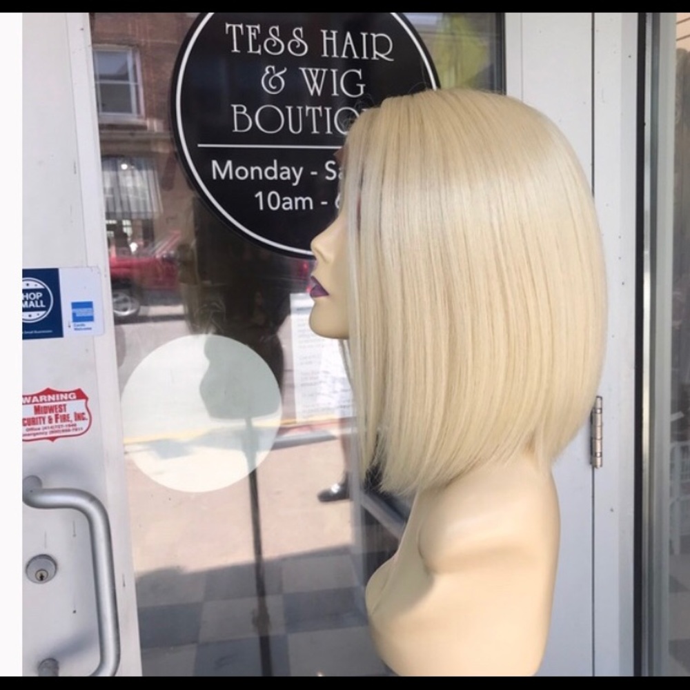 Blonde bob Wig Swisslace Lacefront 613 hair blende - Picture 5 of 8